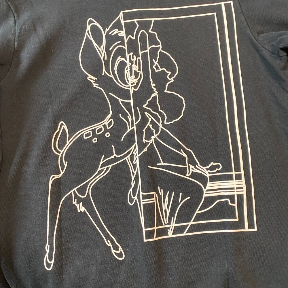 Givenchy Bambi Mirror Outline‎ Black Crewneck Sweatshirt Medium - Picture 6 of 13